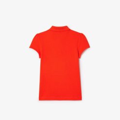 Vetements Fille | LACOSTE Polo Fille Lacoste En Mini Pique Avec Col Festonne