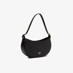 Sacs A Bandouliere | LACOSTE Sac Demi-Lune Femme Lacoste En Cuir Graine