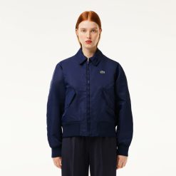 Manteaux & Vestes | LACOSTE Bomber Oversize En Nylon Avec Logo Brode Au Dos