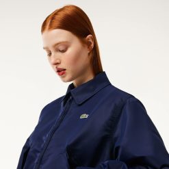 Manteaux & Vestes | LACOSTE Bomber Oversize En Nylon Avec Logo Brode Au Dos