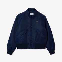 Manteaux & Vestes | LACOSTE Bomber Oversize En Nylon Avec Logo Brode Au Dos