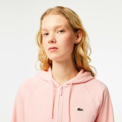 Sweatshirts | LACOSTE Sweatshirt Zippe A Capuche Jogger Femme Lacoste En Molleton Biologique