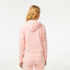 Sweatshirts | LACOSTE Sweatshirt Zippe A Capuche Jogger Femme Lacoste En Molleton Biologique