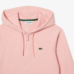 Sweatshirts | LACOSTE Sweatshirt Zippe A Capuche Jogger Femme Lacoste En Molleton Biologique