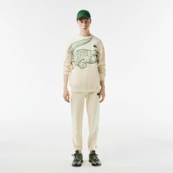 Sweatshirts | LACOSTE Sweatshirt Jogger Col Rond Homme Lacoste Loose Fit Imprime Crocodile