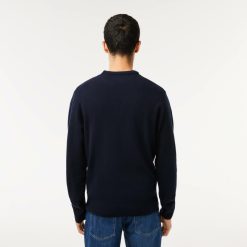 Pullovers | LACOSTE Pull A Col V En Laine Unie