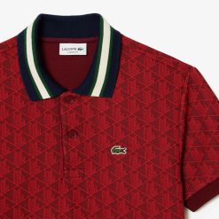 Polos | LACOSTE Polo Motif Monogramme Classic Fit A Col Contraste