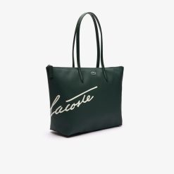 Sacs A Main & Cabas | LACOSTE Grand Sac Cabas L.12.12 Imprime Signature Toile Enduite