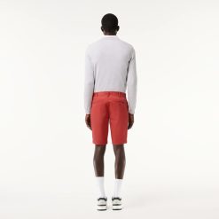 Pantalons & Shorts | LACOSTE Bermuda Slim Fit Uni En Coton Stretch