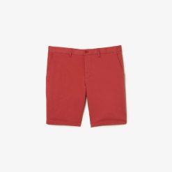 Pantalons & Shorts | LACOSTE Bermuda Slim Fit Uni En Coton Stretch