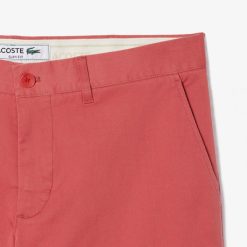 Pantalons & Shorts | LACOSTE Bermuda Slim Fit Uni En Coton Stretch