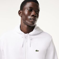 Sweatshirts | LACOSTE Sweatshirt Jogger Zippe Homme En Molleton Lacoste Avec Poche Kangourou