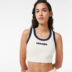 T-Shirts | LACOSTE Brassiere En Eponge Avec Broderie Contrastee