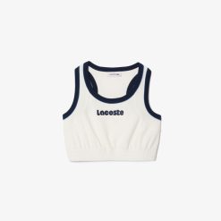 T-Shirts | LACOSTE Brassiere En Eponge Avec Broderie Contrastee