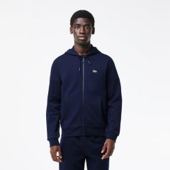 Sweatshirts | LACOSTE Sweatshirt Jogger Zippe Homme En Molleton Lacoste Avec Poche Kangourou