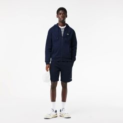 Sweatshirts | LACOSTE Sweatshirt Jogger Zippe Homme En Molleton Lacoste Avec Poche Kangourou