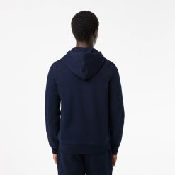 Sweatshirts | LACOSTE Sweatshirt Jogger Zippe Homme En Molleton Lacoste Avec Poche Kangourou