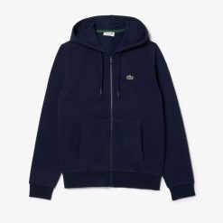 Sweatshirts | LACOSTE Sweatshirt Jogger Zippe Homme En Molleton Lacoste Avec Poche Kangourou