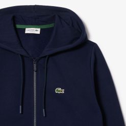 Sweatshirts | LACOSTE Sweatshirt Jogger Zippe Homme En Molleton Lacoste Avec Poche Kangourou