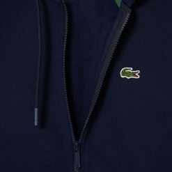 Sweatshirts | LACOSTE Sweatshirt Jogger Zippe Homme En Molleton Lacoste Avec Poche Kangourou