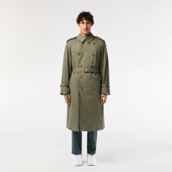 Manteaux & Vestes | LACOSTE Trench-Coat Oversize Ceinture En Coton Premium Deperlant