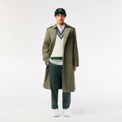 Manteaux & Vestes | LACOSTE Trench-Coat Oversize Ceinture En Coton Premium Deperlant