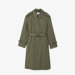 Manteaux & Vestes | LACOSTE Trench-Coat Oversize Ceinture En Coton Premium Deperlant