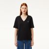 T-Shirts | LACOSTE T-Shirt Relaxed Fit En Jersey De Coton Doux Col V