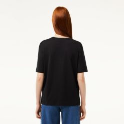 T-Shirts | LACOSTE T-Shirt Relaxed Fit En Jersey De Coton Doux Col V