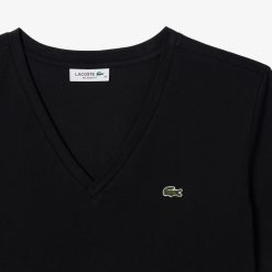 T-Shirts | LACOSTE T-Shirt Relaxed Fit En Jersey De Coton Doux Col V