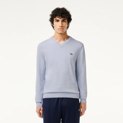 Pullovers | LACOSTE Pull A Col V En Coton Biologique Uni