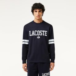 T-Shirts | LACOSTE T-Shirt Manches Longues Avec Print Et Badge