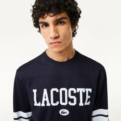 T-Shirts | LACOSTE T-Shirt Manches Longues Avec Print Et Badge