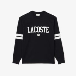 T-Shirts | LACOSTE T-Shirt Manches Longues Avec Print Et Badge