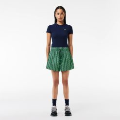 Pantalons & Shorts | LACOSTE Bermuda Court Avec Imprime Monogramme Et Cordon