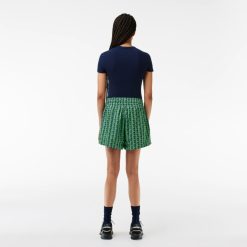 Pantalons & Shorts | LACOSTE Bermuda Court Avec Imprime Monogramme Et Cordon