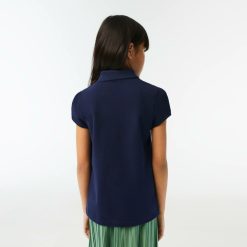 Vetements Fille | LACOSTE Polo Fille Lacoste En Mini Pique Avec Col Festonne