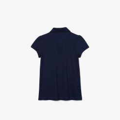 Vetements Fille | LACOSTE Polo Fille Lacoste En Mini Pique Avec Col Festonne