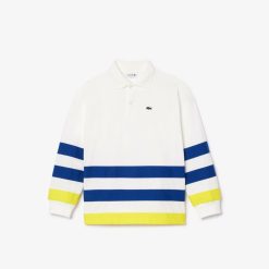 Vetements Garcon | LACOSTE Polo Manches Longues Raye En Jersey Epais