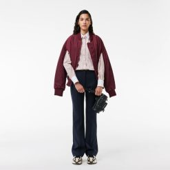 Manteaux & Vestes | LACOSTE Bomber Oversize Fit En Taffetas A Poignets Coteles