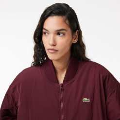 Manteaux & Vestes | LACOSTE Bomber Oversize Fit En Taffetas A Poignets Coteles