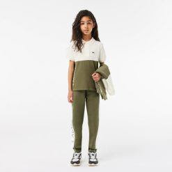 Vetements Fille | LACOSTE Polo Enfant Lacoste Color-Block En Pique De Coton Biologique