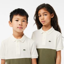 Vetements Fille | LACOSTE Polo Enfant Lacoste Color-Block En Pique De Coton Biologique