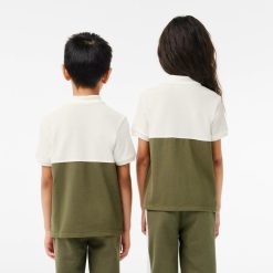 Vetements Fille | LACOSTE Polo Enfant Lacoste Color-Block En Pique De Coton Biologique