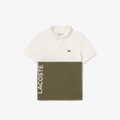 Vetements Fille | LACOSTE Polo Enfant Lacoste Color-Block En Pique De Coton Biologique