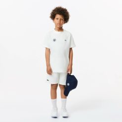 Vetements Fille | LACOSTE T-Shirt Enfant Edition Roland Garros Performance En Jersey Ultra Dry