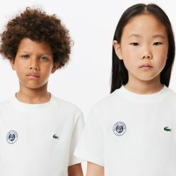 Vetements Fille | LACOSTE T-Shirt Enfant Edition Roland Garros Performance En Jersey Ultra Dry