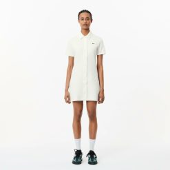 Robes & Jupes | LACOSTE Robe Polo Boutonnee Femme Lacoste En Coton Biologique