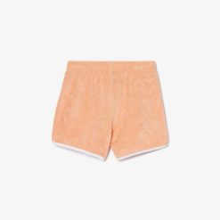 Vetements Fille | LACOSTE Short En Eponge Avec Bandes Contrastees