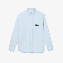 Chemises & Hauts | LACOSTE Chemise Unie Relaxed Fit En Coton Avec Grand Crocodile